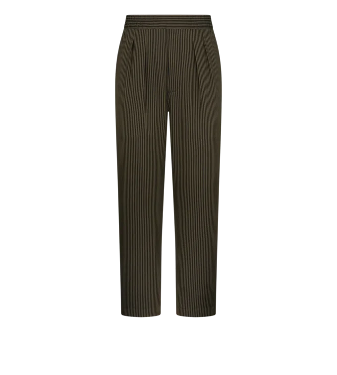 Lounge-Hose aus Baumwolle und Seide mit Bengalstreifen und Falten