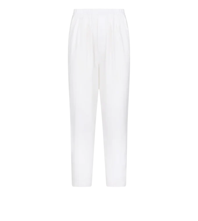 Lounge-Hose mit Fischgrätenmuster und Falten