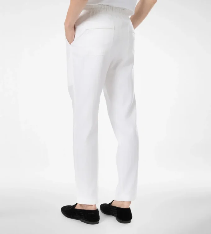 Lounge-Hose mit Fischgrätenmuster und Falten