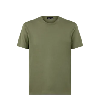 Lyocell-Baumwoll-T-Shirt mit Rundhalsausschnitt