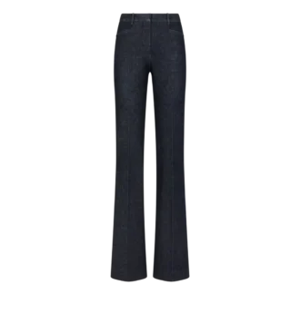 Maßgeschneiderte Denim-Hose mit ausgestelltem Bein