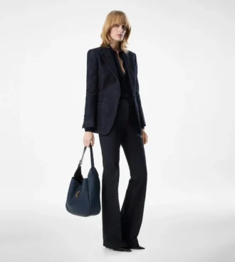 Maßgeschneiderte Denim-Hose mit ausgestelltem Bein