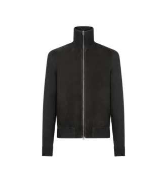 Merino-Fullzip mit Wildlederfront