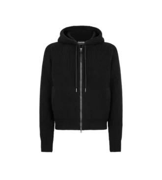 Merino-Hoodie mit halber Strickjacke Merino-Hoodie mit halber Strickjacke