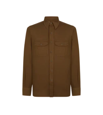 Militärhemd aus Baumwoll-Leinen-Drillich