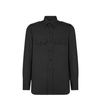 Militärhemd aus Baumwoll-Seiden-Faille Militärhemd aus Baumwoll-Seiden-Faille