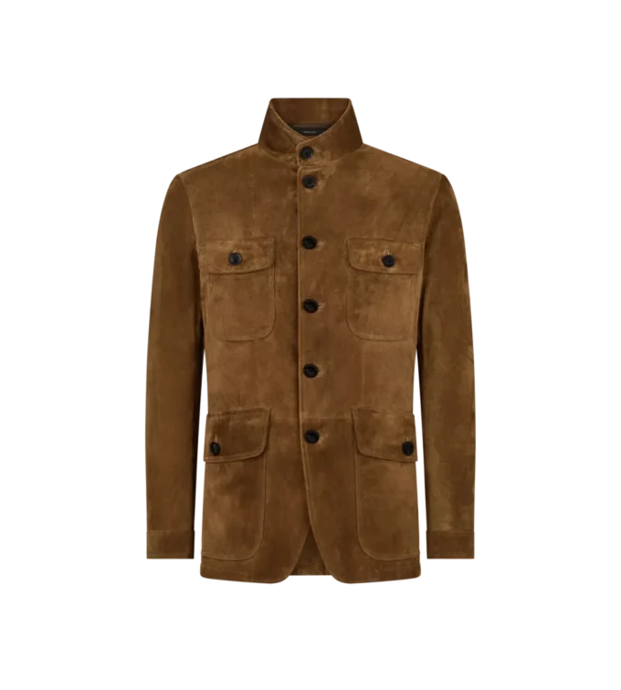 Militärjacke aus Kaschmir-Wildleder