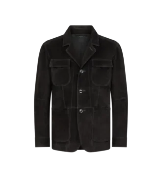 Militärjacke aus Kaschmir-Wildleder