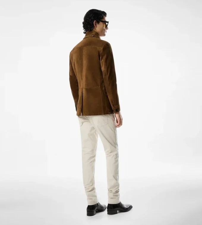 Militärjacke aus Kaschmir-Wildleder