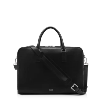 Minimalistische Aktentasche aus genarbtem Leder