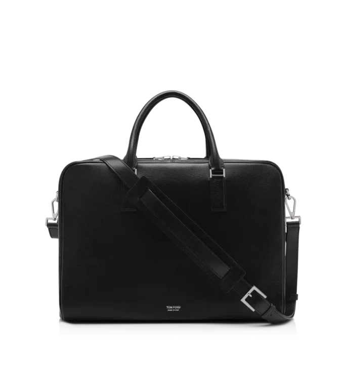 Minimalistische Aktentasche aus genarbtem Leder Minimalistische Aktentasche aus genarbtem Leder