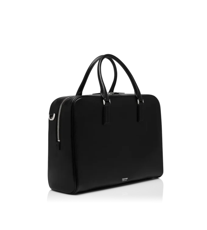Minimalistische Aktentasche aus genarbtem Leder Minimalistische Aktentasche aus genarbtem Leder