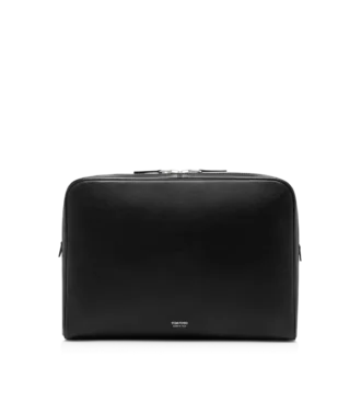 Minimalistische Laptoptasche aus genarbtem Leder