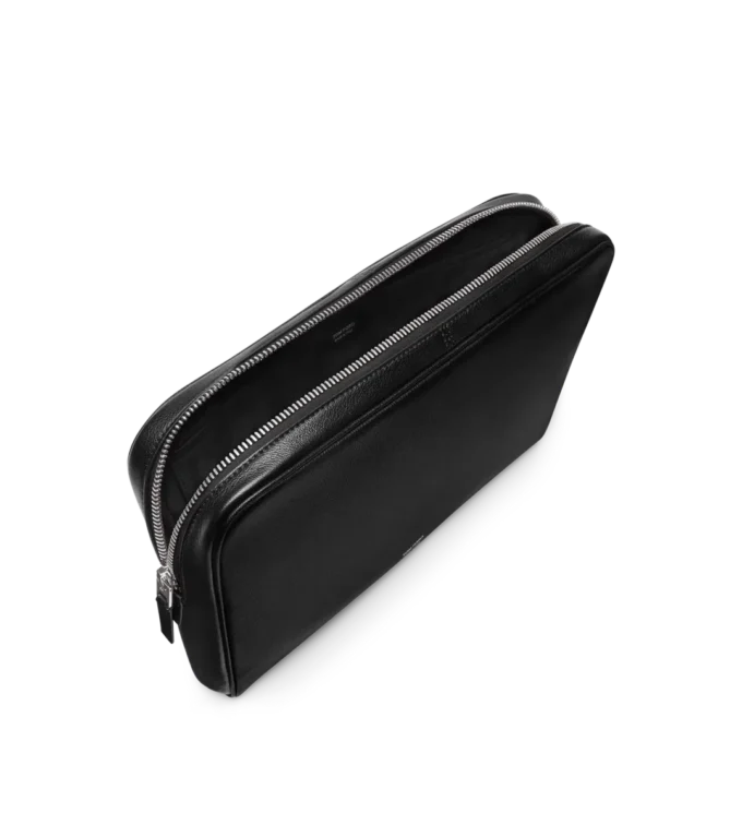 Minimalistische Laptoptasche aus genarbtem Leder
