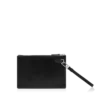 Minimalistische, schmale Tasche aus genarbtem Leder mit Handgelenkband