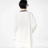 Mittellanger offener Cardigan aus Merino-Piqué mit Satinbesatz Mittellanger offener Cardigan aus Merino-Piqué mit Satinbesatz