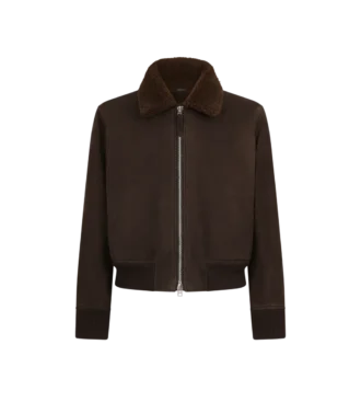 Nubuck-Lammfell-Fliegerjacke