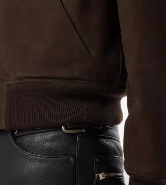 Nubuck-Lammfell-Fliegerjacke