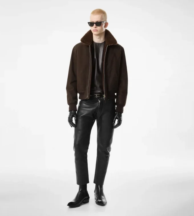 Nubuck-Lammfell-Fliegerjacke Nubuck-Lammfell-Fliegerjacke