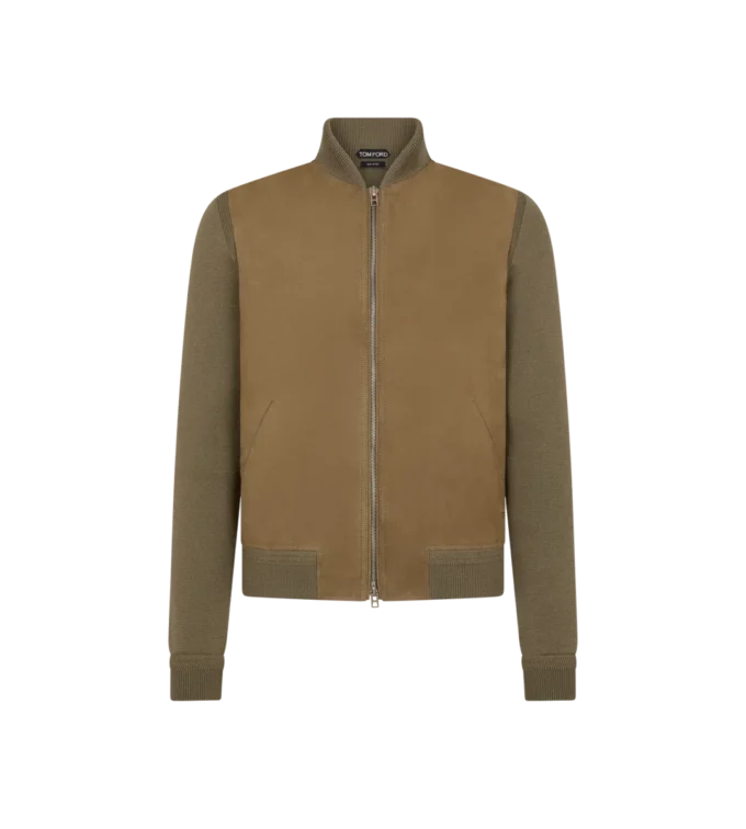 Nubuk-Bomberjacke mit Merino-Front