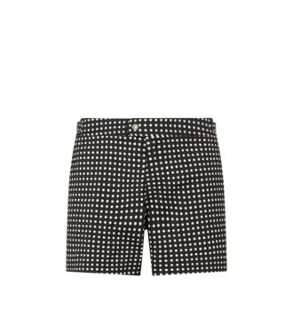 Nylon-Badeshorts mit mittelgroßem Punktmuster Nylon-Badeshorts mit mittelgroßem Punktmuster