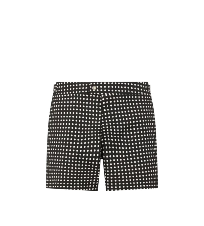 Nylon-Badeshorts mit mittelgroßem Punktmuster