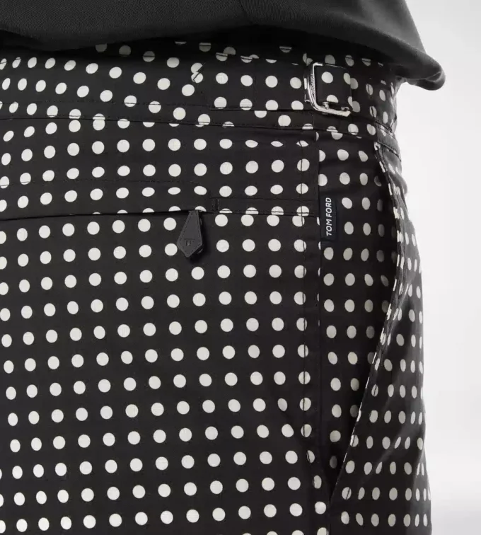 Nylon-Badeshorts mit mittelgroßem Punktmuster