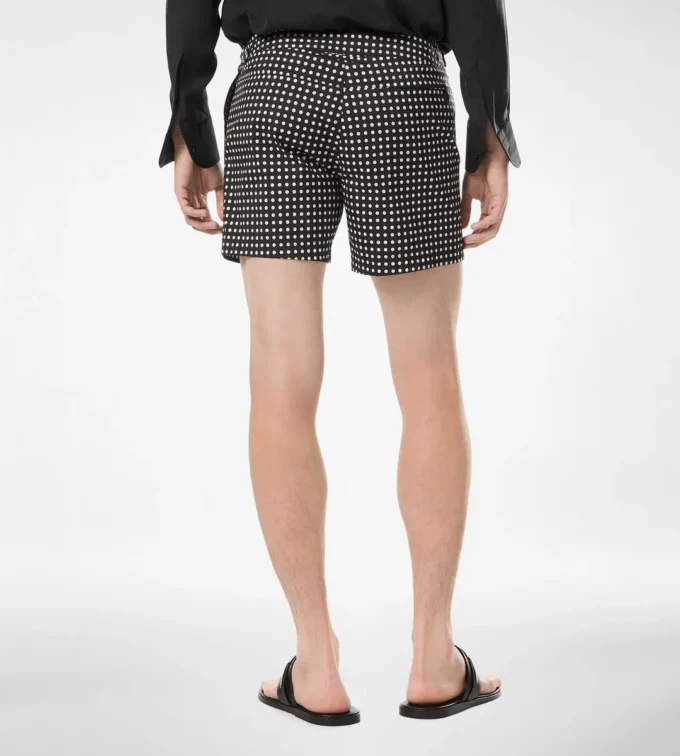 Nylon-Badeshorts mit mittelgroßem Punktmuster