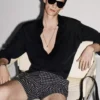 Nylon-Badeshorts mit mittelgroßem Punktmuster