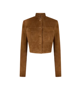Officer-Jacke aus vollnarbigem Lammwildleder