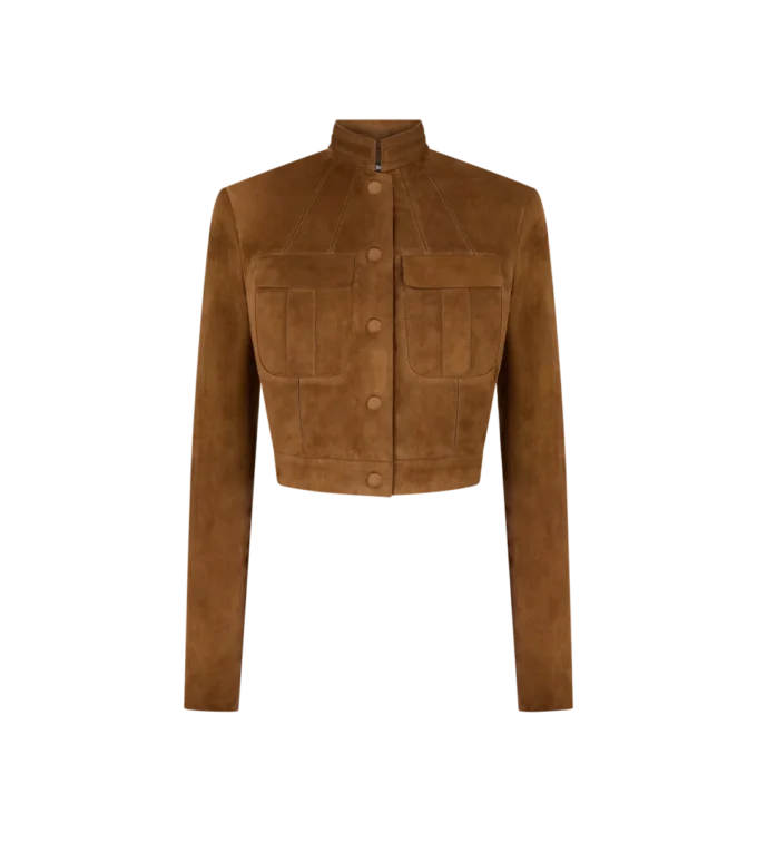 Officer-Jacke aus vollnarbigem Lammwildleder