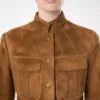 Officer-Jacke aus vollnarbigem Lammwildleder