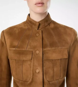 Officer-Jacke aus vollnarbigem Lammwildleder
