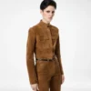 Officer-Jacke aus vollnarbigem Lammwildleder