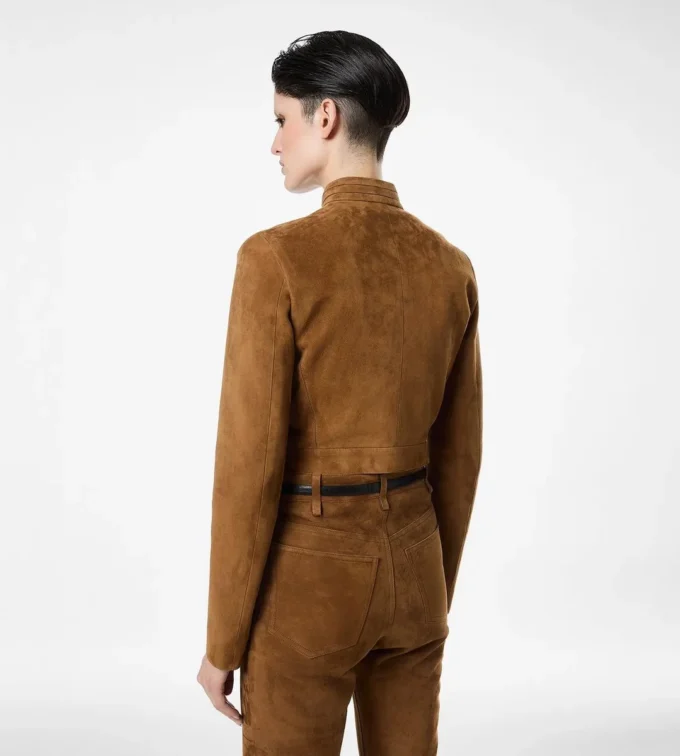 Officer-Jacke aus vollnarbigem Lammwildleder