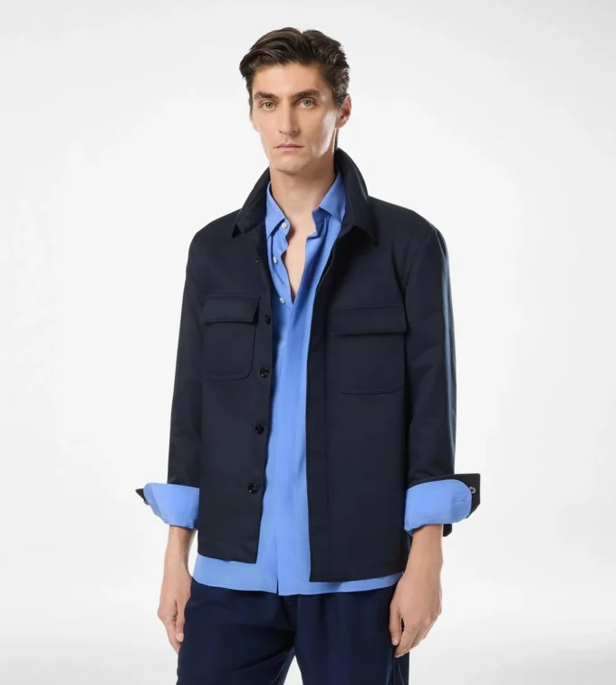 Overshirt aus Baumwolltwill mit doppelter Teilbarkeit