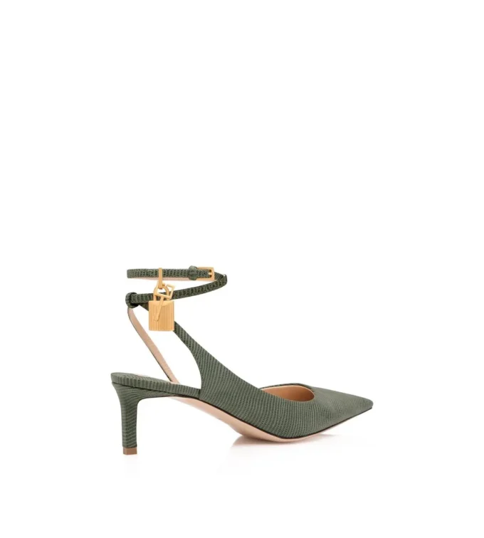 Padlock Slingback aus Wildleder mit Eidechsenoptik Padlock Slingback aus Wildleder mit Eidechsenoptik