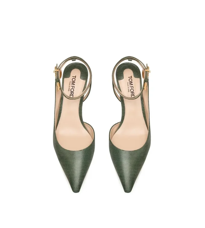 Padlock Slingback aus Wildleder mit Eidechsenoptik Padlock Slingback aus Wildleder mit Eidechsenoptik