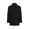 Peacoat aus Melton-Wolle und Lammfell