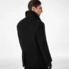 Peacoat aus Melton-Wolle und Lammfell