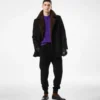 Peacoat aus Melton-Wolle und Lammfell