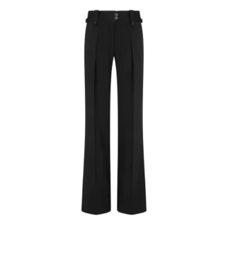 Plissierte Seidenhose mit weitem Bein