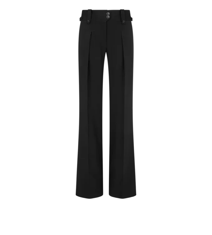 Plissierte Seidenhose mit weitem Bein Plissierte Seidenhose mit weitem Bein