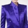 Polka Dot Jacquard Double Breasted Peak Lapel Jacket Polka Dot Jacquard Double Breasted Peak Lapel Jacket