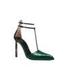 Pumps mit T-Riemen aus bedrucktem Pythonleder Pumps mit T-Riemen aus bedrucktem Pythonleder