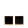 Quadratische Manschettenknöpfe aus Gold und Onyx