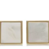 Quadratische Manschettenknöpfe in Gold und Perlmutt