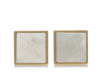 Quadratische Manschettenknöpfe in Gold und Perlmutt Quadratische Manschettenknöpfe in Gold und Perlmutt