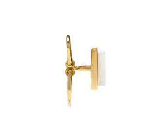 Quadratische Ohrstecker aus Gold und Perlen