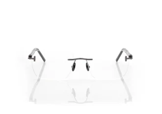Rechteckige Brille aus Horn und Titan